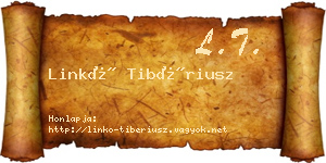 Linkó Tibériusz névjegykártya